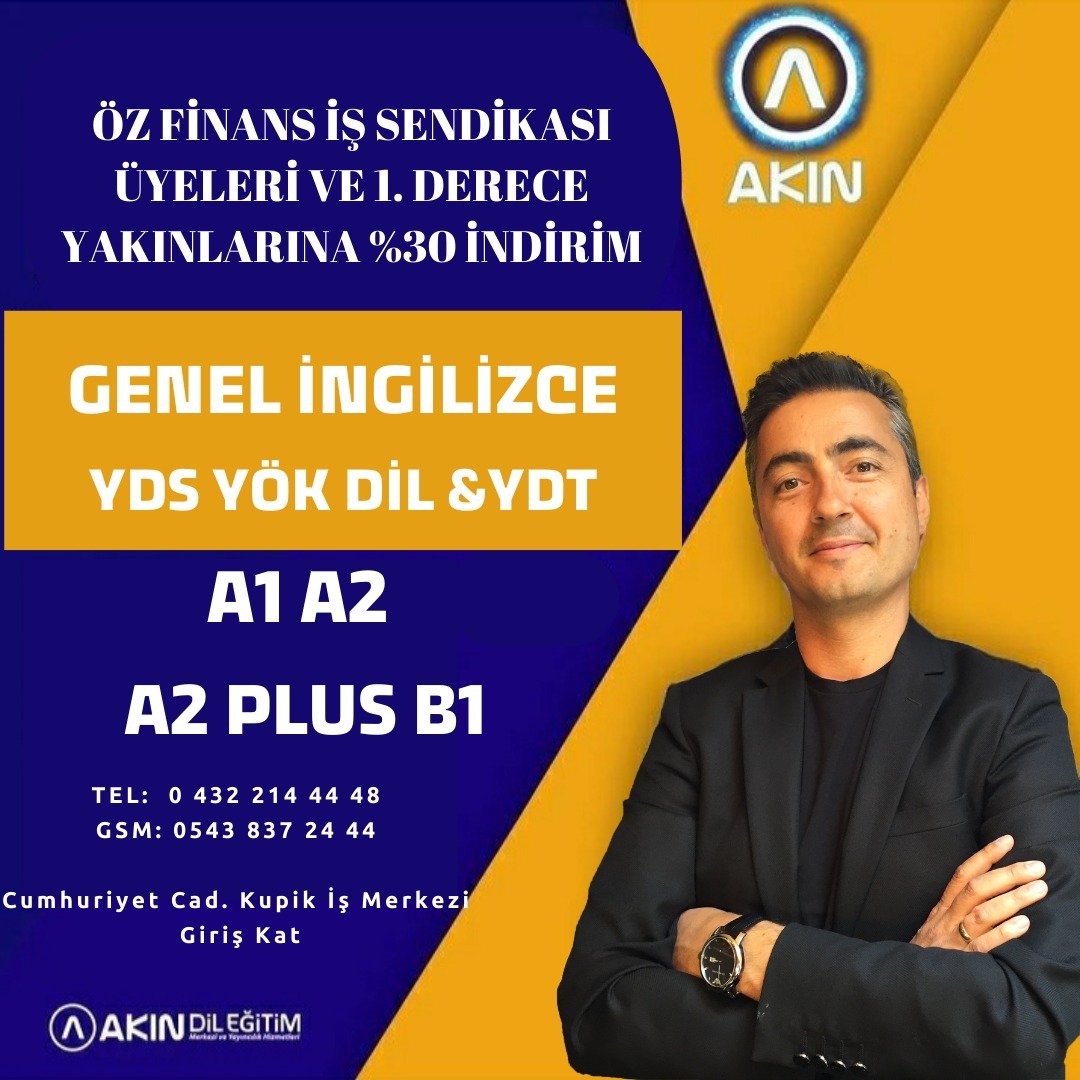 AKIN DİL'DEN ÜYELERİMİZE ÖZEL YÜZDE 30 İNDİRİM